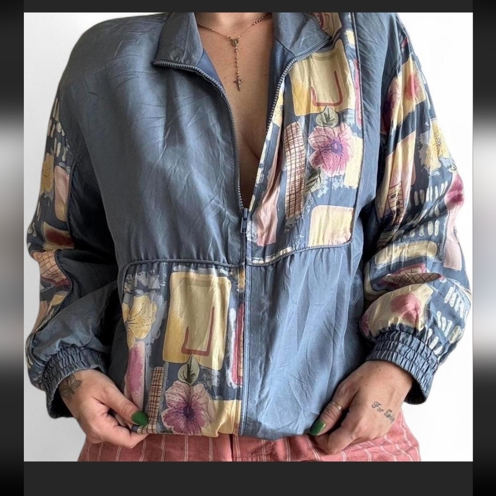 Hunt Club Blue and Multicolor Bomber‎ Jacket
